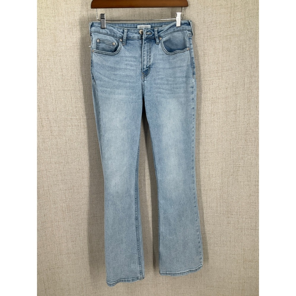 Cleo‎ + Wolf Bootcut Jeans Women 29 Light Wash Cotton High Rise Stretch